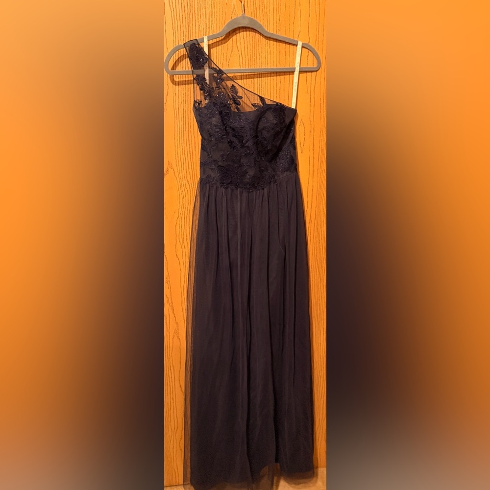 Elegant Navy Lace Women's Dress